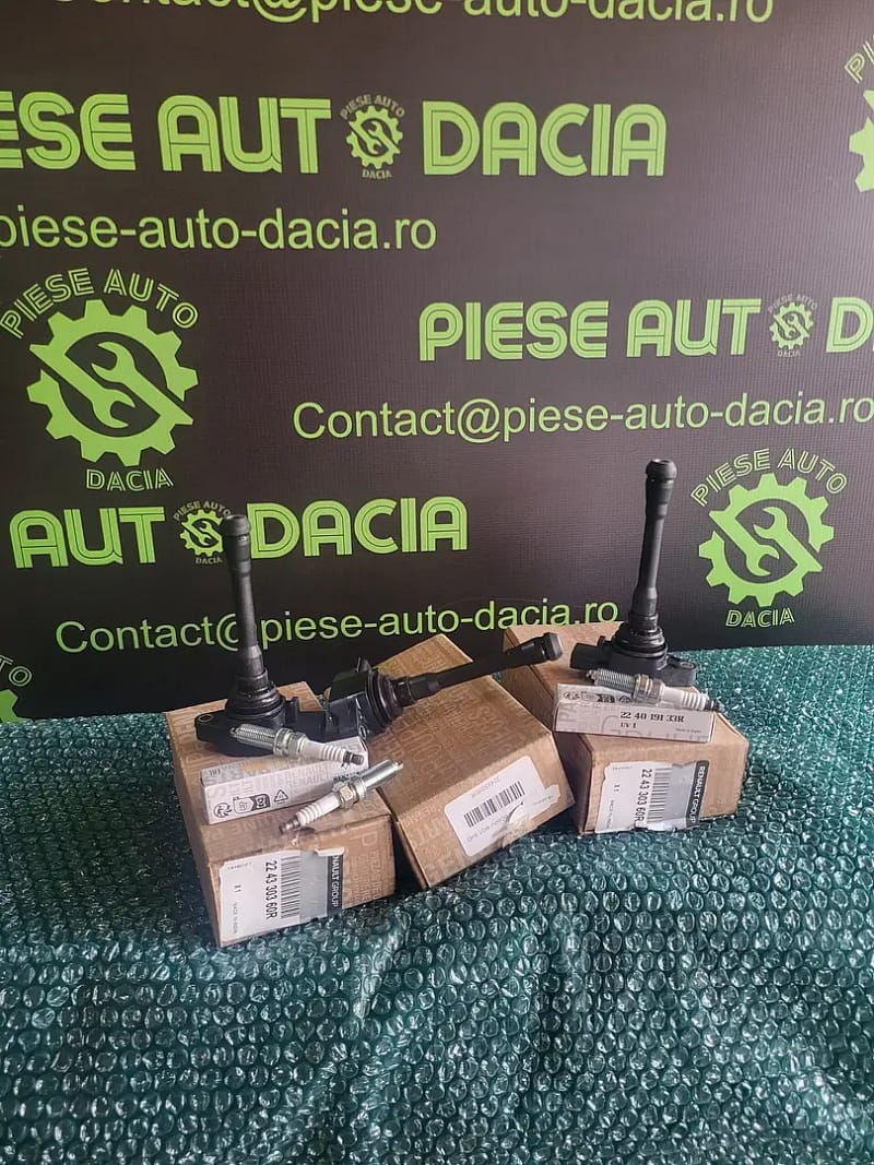 Pachet bujii si bobina aprindere pentru motor benzina Dacia Renault